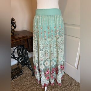 Soft Surroundings Analisa Embroidered Skirt